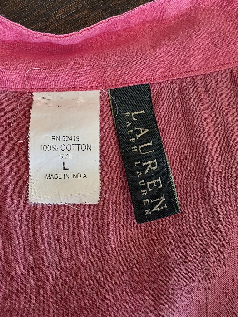 Lauren Ralph Lauren Pink 100% Cotton Pintuck Tunic Dress Size L - Picture 4 of 8